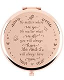 Hiipeenow Friend Gifts for Women, Rose Gold Compact Mirror, Christmas Birthday Retirement Moving Awa