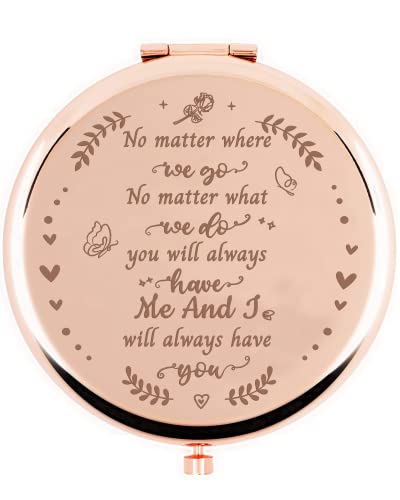 Hiipeenow Friend Gifts For Women, Rose Gold Compact Mirror, Christmas Birthday Retirement Moving Away Gifts For Sister Friend Women Mom Woman Girls #TOP28