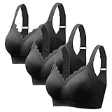 Reggiseno per Seno Grande E Cadente 3 Pezzi Reggiseno Senza Imbottitura E Senza Ferretto,Cotone Elasticizzato,Push Up,Forma del Petalo,Spallacci Regolabili, Supporto Alta Resistenza Imbottito Bra