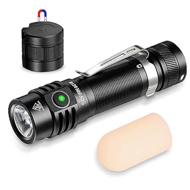 AMAZON - 77outdoor EDC Small Rechargeable Flashlight, Sofirn SC18 1800 High Lumen Flashlight, Super Bright Pocket Light with Powerful SST-40 LED, Type C Charging Port，Magnetic Base Tail Cap and Diffuser