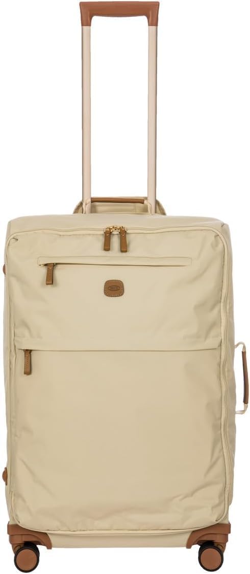 Bric's X-Bag Large Spinner with Frame, Water-Resistant 360° Wheeled Checked Luggage with Ergonomic Handle and Organized Interior – 27 Inch, Sahara