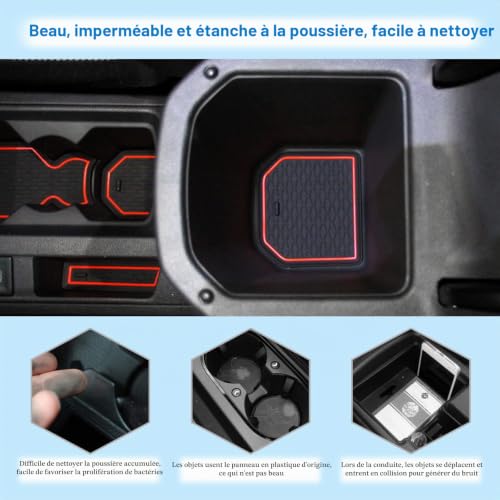 Tapis en caoutchouc de porte-gobelet T-ROC protégeant des rayures - 6