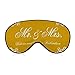 Produktbild Augenmaske, Augenbinde, 3D-konturierte Schlafmaske, lichtblockierende Augenbinde, Plüsch-Schlafmaske, Reise-Augenblinder für Frauen, Männer, Mr und Mrs Hochzeit, gelbe elegante Schrift