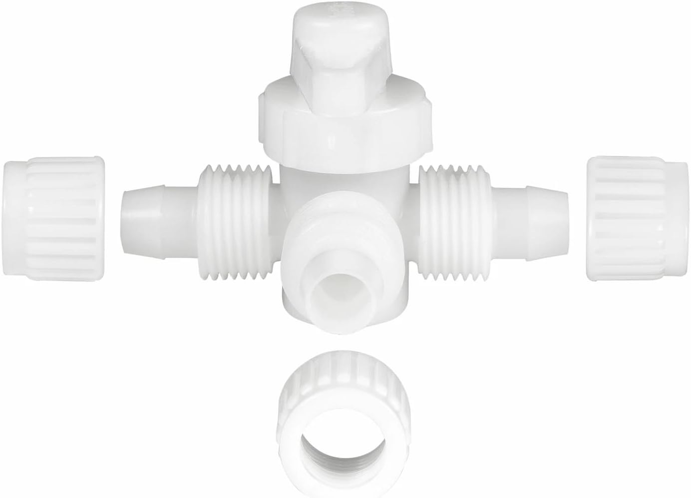 MUSM RV Plumbing Fittings 3-Way Compression Type Bypass Valve Tee