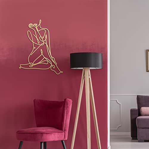 Leifide Metal Wall Art Metal Female Wall Decor Minimalist Female Body Wire Art Decor Abstract Metal Wall Art For Bedroom Bathroom Living Room Home Wall Decor, 13.8 X 11.8 Inch(Gold,Novel Style) #TOP3