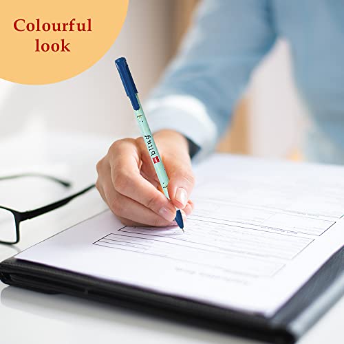 Image of Cello Bling Pastel Ball Pen | Blue Ball Pen | Jar of 25 Units | Best Ball Pens for Smooth Writing | Ball Point Pen Set | Pens for Students | Office Stationery Items | Best pen for Exam