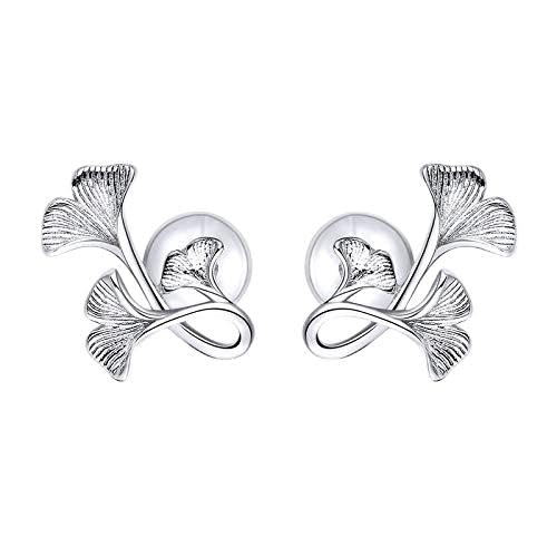 Boucles d'oreilles feuille de Ginkgo en argent : une idée cadeau d'anniversaire idéale