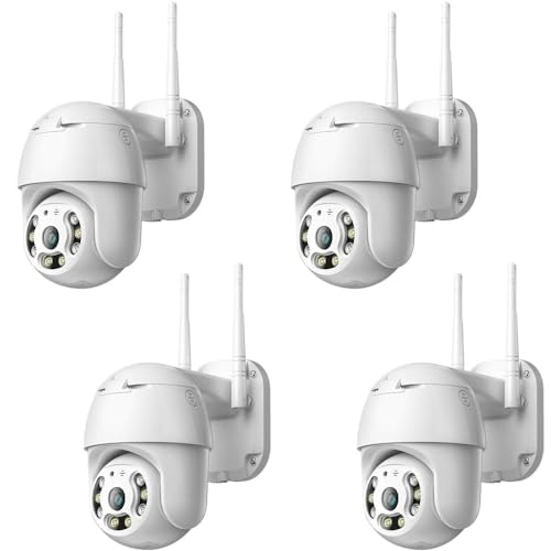 K2 STORE - 4 PEZZI TELECAMERA IP CAM PTZ WIFI CAMERA DOME WIRELESS ESTERNO SPEED ZOOM CON APPLICAZIONE ICSEE PER AMBIENTI INTERNO ED ESTERNI