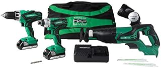 Metabo HPT KC18DG4LS 18V Cordless 4-Tool Combo Kit, Hammer Drill, Impact Driver, Reciprocating
