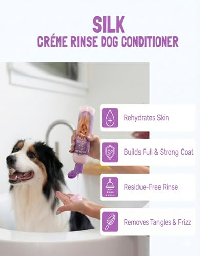 Image of Bio-Groom Dog Shampoo and Conditioner Set - Tearless Shampoo for Dogs, Puppies & Cats, Moisturizing Conditioner for Dry Skin - Silk Conditioning Creme Rinse & Tear Free Shampoo, 12 Fl Oz Each (1 Set)