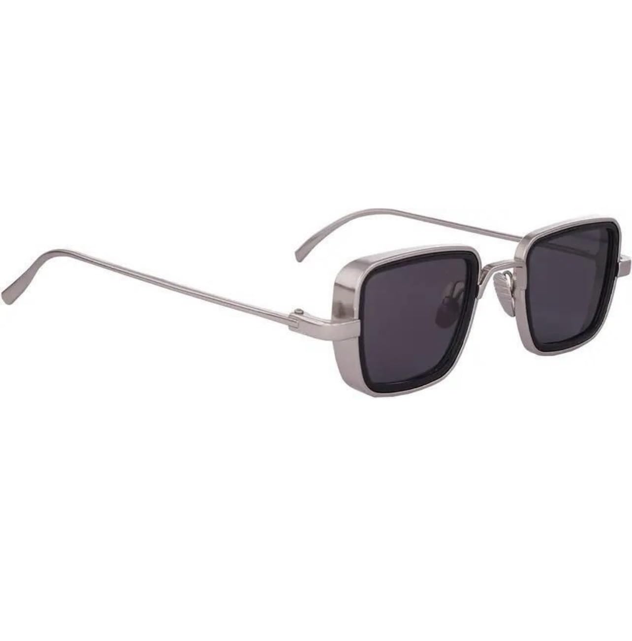 Vayu Square Sunglasses for Men & Women, Black Lens, Metal Frame, UV 400 Protection, Unisex Fashion Shades-picture-55