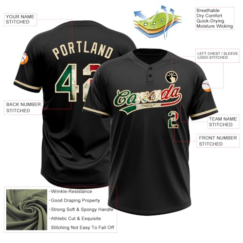 Camisetas personalizadas de Softbol con dos botones y manga corta · Camiseta deportiva para béisbol · Indumentaria de equipo de softbol para hombre miniatura 2
