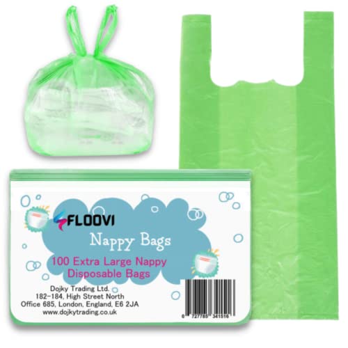 Bolsas de pañales – 100 bolsas de pañales extragrandes – Bolsas de pañales desechables para incontinencia perfumadas – Sanitarios desechables