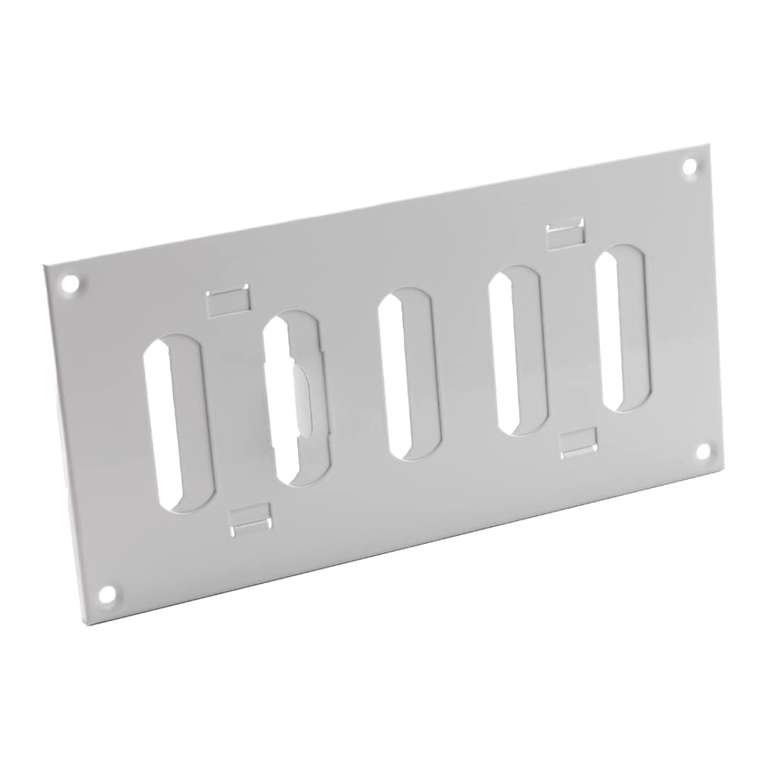 White 200X100 Mm (8X4") Sliding Grille Made Of Sheet Steel, Ventilation Grille, Made By Europlast