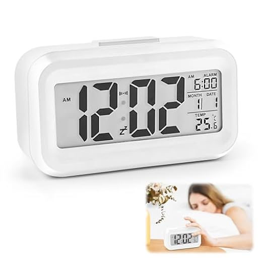 VFANDV Despertador Digital, LCD Reloj Despertador Digital con Termómetro Función Snooze Reloj Inteligente de Cabecera a Pilas Reloj de Mesa de Viaje para Sala de Oficinas Familiares, Blanco | Ya disponible en tu tienda friki favorita! En mundofriki.es! VFANDV Despertador Digital, LCD Reloj Despertador Digital con Termómetro Función Snooze Reloj Inteligente de Cabecera a Pilas Reloj de Mesa de Viaje para Sala de Oficinas Familiares, Blanco | Ya disponible en tu tienda friki favorita! En mundofriki.es!