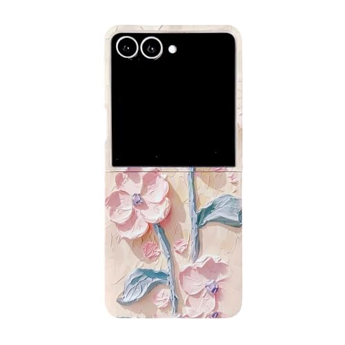 Galaxy Z Flip7専用 ケース 花柄3D立体浮彫り ワイヤレス充電対応 レンズ保護 軽量薄型 スマホ 女性向け 指紋防止 カバー 全周囲保護 PC素材 人気 フリップ 折りたたみ式手帳型 携帯電話 耐衝撃 落下防止 かわいい 可愛い 面白い おし
