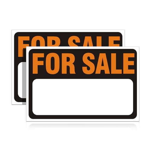 2 pack for sale sign car sticker 1234 x 834 premium self-adhesive vinyl sale sign decal for garages boats large space for handwriting yellow vpd7 topdeal888