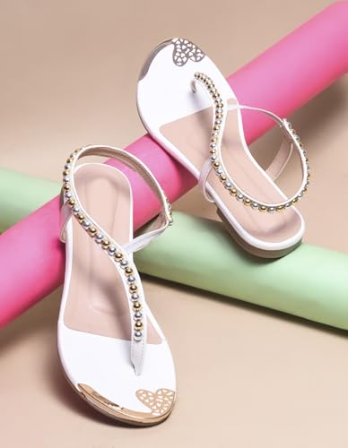 Image of SilverArrow womens Luxbox Flat Sandal, Fashion Sandals with Strap, Suitable for Fusion Outfit