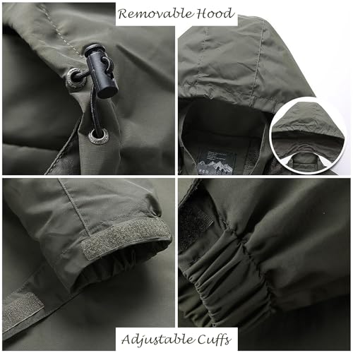 Custom Men's Outdoor Jacket Lightweight Waterproof Windbreaker Rain Coat Customize Your Logo Text4