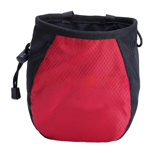 YIJU Climbing Chalk Bag Chalk Carrier Bag Fitness Pocket Equipment Storage Pouch Packaging for Rock Climbing Workout Bouldering, red