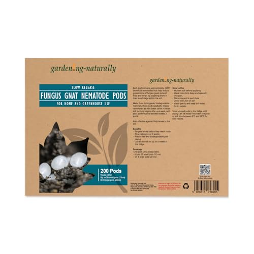Nematode Pods for Fungus Gnat Larvae Control – Slow-Release Biodegradable Capsules with Beneficial Nematodes – 200 Pods