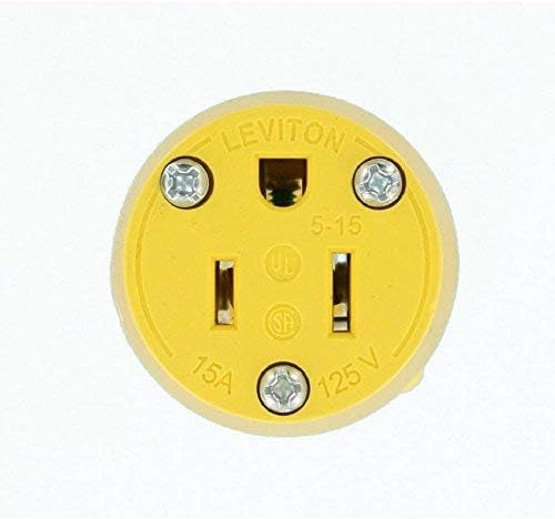 Leviton 515CV-LIT Grounding Lighted Cord End Replacement, 1 pack, Green