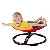 VEVOR Kids Swivel Chair, 220 LBS Capacity, Sensory Spinning Chair, Autistic Kids Sensory Toy Chair with Non-Slip Metal Base, Toddler Sit and Spin for Coordination Balance Focus Training Red