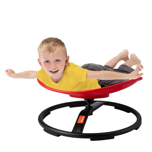Image of VEVOR Kids Swivel Chair, 220 LBS Capacity, Sensory Spinning Chair, Autistic Kids Sensory Toy Chair with Non-Slip Metal Base, Toddler Sit and Spin for Coordination Balance Focus Training Red
