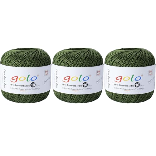 Image of golo 3 Balls Crochet Thread Size 10 Crochet Yarn for Hand Knitting 623
