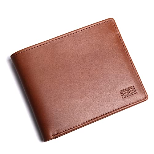Image of Brooklyn Bridge Genuine Leather Slim Wallets for Men VT Blue Men's Genuine Leather Wallet RFID Blocking Bifold, Branded Quality Mens Wallet, Compact Minimalist, Thin Front Pocket, Stylish Gift Set