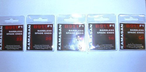Kamasan B911 F1 Barbless Spade End Fishing Hooks