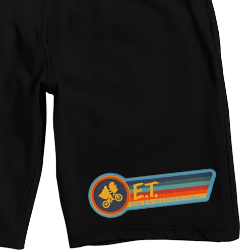 E.T. The Extra Terrestrial Striped Bicycle Graphic Men's Black Sleep Pajama Shorts2