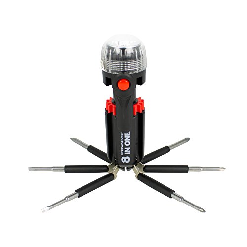Tool Tech 53390 8-in-1 Screwdriver Multi-Tool with Torch