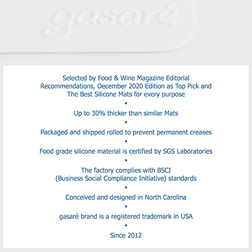 Image of GASARE, Set of 2, Extra Large, Thick, Silicone Mats for Kitchen Counter, Heat Resistant Mats, Countertop Protector, Non-Slip, Easy to Clean, 25 x 17 Inches x 1.4mm, White