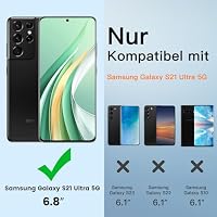 HuwaiH Handyhülle für Samsung Galaxy S21 Ultra 5G Hülle, Anti-Schock, Antikratzer, Anti-Rutsch Schutzhülle, Unterstützt kabelloses Laden, Anti-Fingerabdruck Case – Ansicht 2