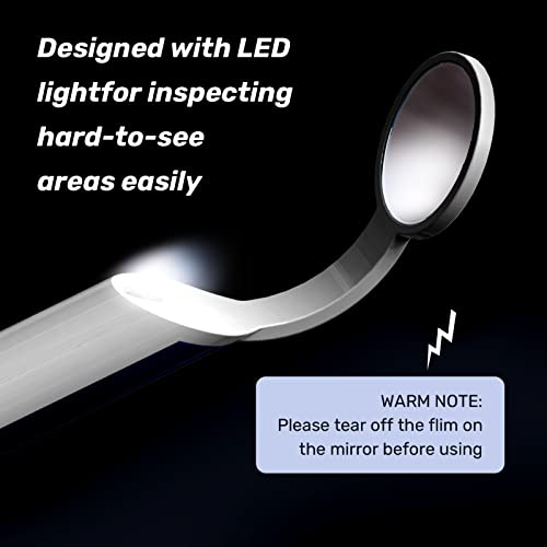Linkycare Dental Mouth Mirror With Light Led Anti-Fog Teeth Inspection Mirror With 3 Replacement Batteries & 2 Mirrors #TOP4