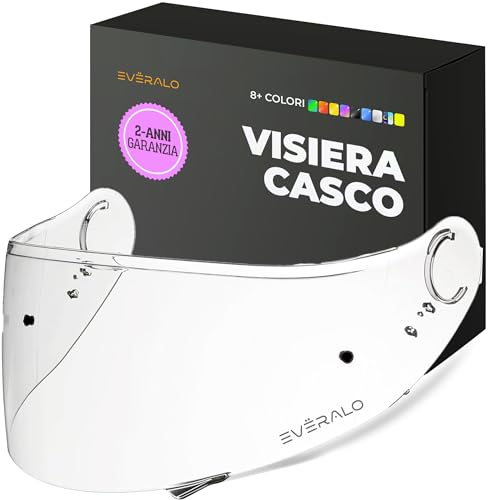 Everalo Visiera Compatibile con Shoei Gt Air - Gt Air 2 - Neotec - Opticson - Cns 1 - Visiere Casco Pinlock Ready (Trasparente)