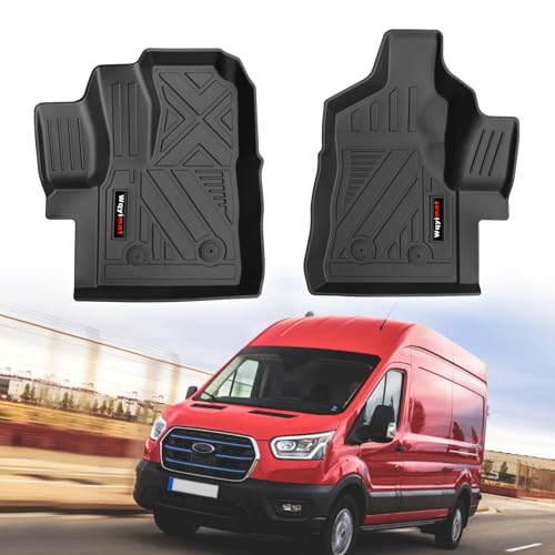 Custom Fit TPE All Weather Floor Mats Liner for 2020-2025 2026 Ford Transit 150/250/350 Accessories (No Transit Connect) (for 2020-2026 Ford Transit 2 Pcs)