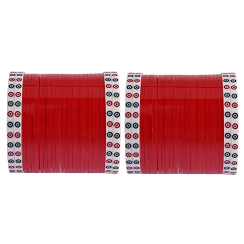 Efulgenz Bridal Indian Bangles for Women Punjabi Chuda Set Traditional Wedding Bridal Chura Set Acrylic Bracelet Bangle Set Fashion Jewelry for Women