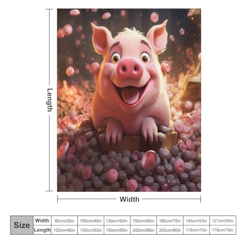 Couverture cochon mignon plaid canapé chaud anti-froid lavable machine - 6