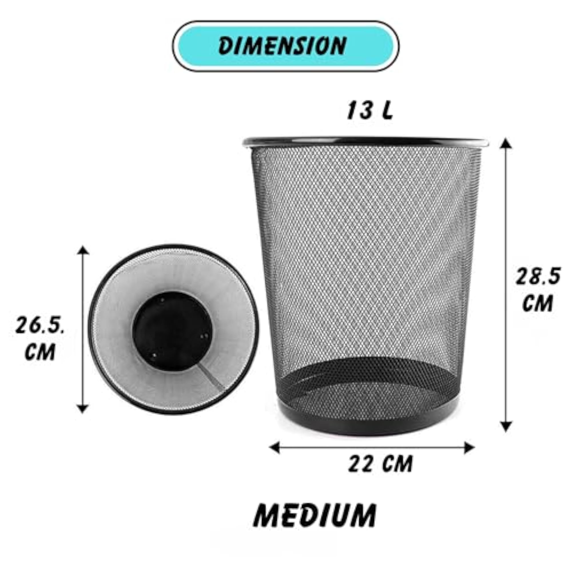 Metal Mesh Waste Dustbin, Pack of 2