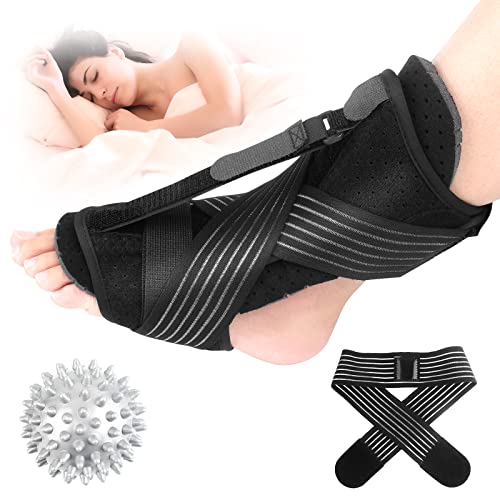 Plantar Fasciitis Night Splint, Plantar Fasciitis Relief, Upgraded Adjustable Plantar Fasciitis Brace Night Splint, Foot Brace For Plantar Fasciitis,Heel, Ankle, Arch Foot Pain, Achilles Tendonitis