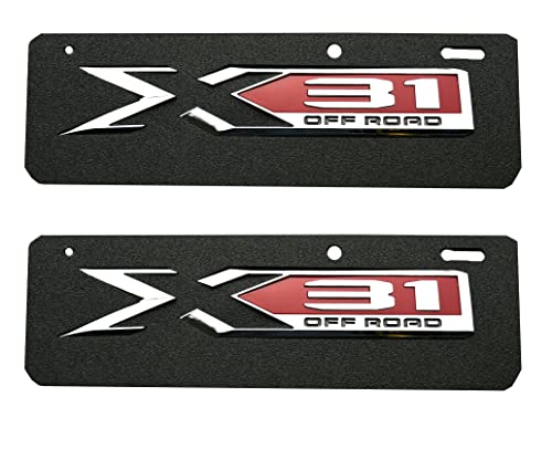 Image of 2Pack X31 Off Road Emblem 84682662 Rear Bodyside Badge Nameplate Letter Replacement for 2019 2020 2021 2022 GMC Sierra 1500 (Chrome Red)