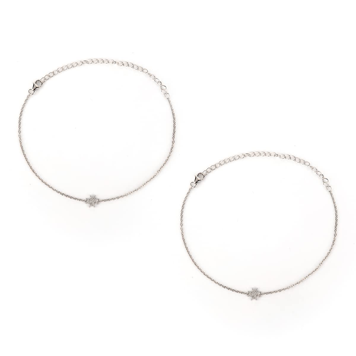 shaya by Caratlane 925 Silver City Of Stars Anklets in 925 Silver for Women-picture-56
