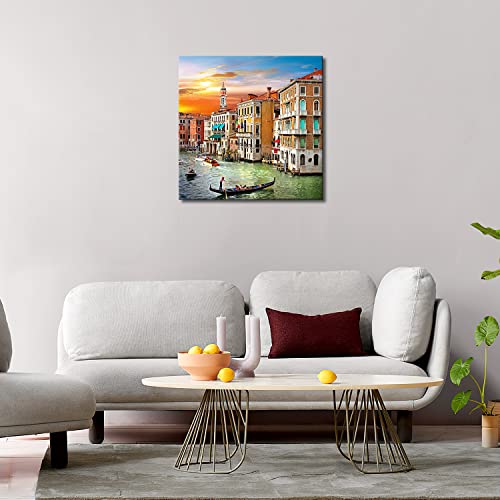 Wall Art Decor Poster Painting On Canvas Print Pictures Scenic Views Of Venice Canal Boat Italy Town Landscape Framed Picture For Home Decoration Living Room Artwork #TOP2
