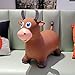 HotMax Bouncy Bull Hopping Horse Toys, Inflatable Bouncing Animal Hopper for Toddlers or Kids, Ride on Jumping Farm Toys for Boy or Girl, Birthday Gift 2 3 4 Year Old (Brown Cow)