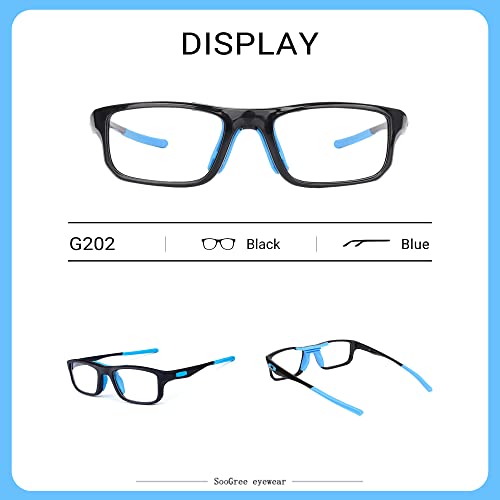 Sports Goggles Glasses Football Soccer Safety Glasses Goggles Adjustable Strap Interchangeable Temples for Men Youth