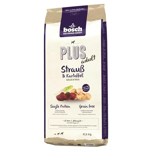 Bosch HPC Plus Adult Hundefutter trocken, Strauß & Kartoffel, 12,5 kg