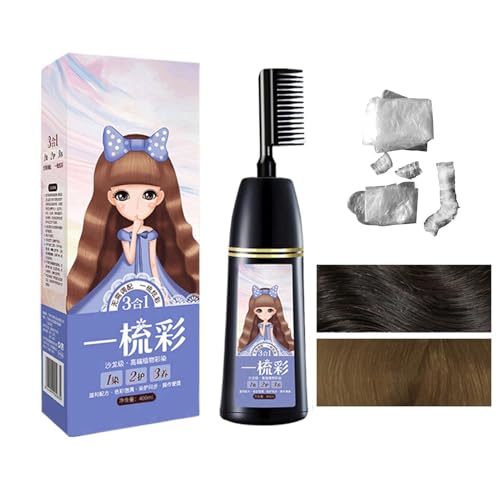 Teinture capillaire végétale avec peigne colorant portable pour cheveux et barbe