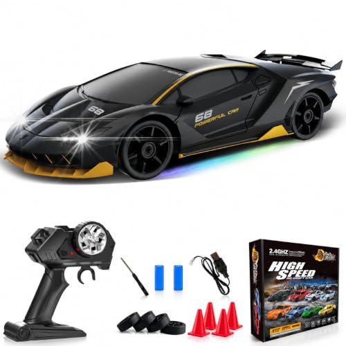 LFOLUSU Remote Control Car RC Drift Car 2.4GHz 1:24 4WD 15KM/H High Speed Racing Sport Car with LED...